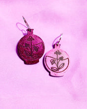 Load image into Gallery viewer, Burgundy Shimmer Flower Potion Earrings