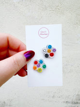 Load image into Gallery viewer, Rainbow Smiley Faces Sammy Studs