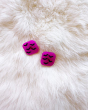 Load image into Gallery viewer, Magenta Glow Bats Alexa Stud Earrings