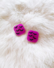 Load image into Gallery viewer, Magenta Glow Bats Alexa Stud Earrings