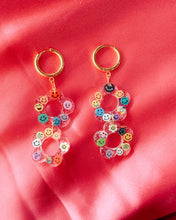 Load image into Gallery viewer, Rainbow Smiley Faces Double Hyo Jin Hoops