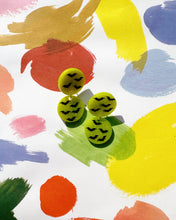 Load image into Gallery viewer, Chartreuse Glow Bat Clara Earrings