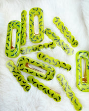 Load image into Gallery viewer, Chartreuse Glow Bat Hair Clips