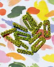 Load image into Gallery viewer, Chartreuse Glow Bat Hair Clips