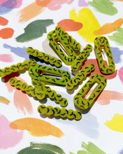 Load image into Gallery viewer, Chartreuse Glow Bat Hair Clips