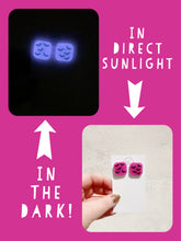 Load image into Gallery viewer, Magenta Glow Bats Alexa Stud Earrings
