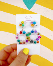 Load image into Gallery viewer, Rainbow Smiley Face Hyo Jin Earrings