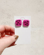 Load image into Gallery viewer, Magenta Glow Bats Alexa Stud Earrings