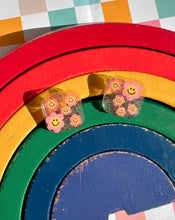 Load image into Gallery viewer, Pink Smiley Daisy Alexa Stud Earrings