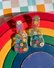 Load image into Gallery viewer, Rainbow Smiley Lacey Earrings
