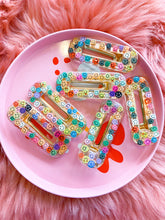 Load image into Gallery viewer, Rainbow Smiley Faces Hair Clips