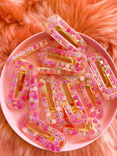 Load image into Gallery viewer, Pink Smiley Faces Hair Clips