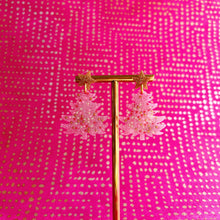 Load image into Gallery viewer, Pink Christmas Tree Earrings