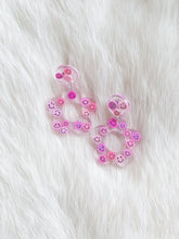 Load image into Gallery viewer, Pink Smiley Face Hyo Jin Earrings