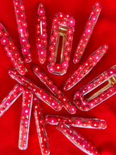 Load image into Gallery viewer, Red Flowers Hair Clips