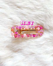 Load image into Gallery viewer, Pink Smiley Faces Hair Clips