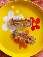 Load image into Gallery viewer, Rainbow Smiley Faces Hair Clips