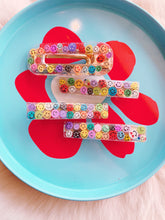 Load image into Gallery viewer, Rainbow Smiley Faces Hair Clips