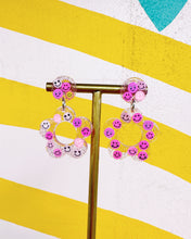 Load image into Gallery viewer, Pink Smiley Face Hyo Jin Earrings