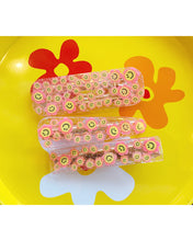 Load image into Gallery viewer, Pink Smiley Daisy Hair Clips