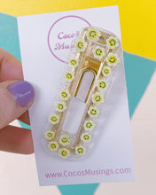 Load image into Gallery viewer, Smiley Daisy Hair Clips