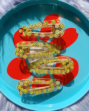 Load image into Gallery viewer, Yellow Smiley Faces Hair Clips