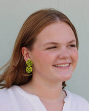 Load image into Gallery viewer, Chartreuse Glow Bat Clara Earrings
