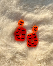 Load image into Gallery viewer, Orange Glow Bat Pepper Earrings
