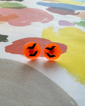 Load image into Gallery viewer, Orange Glow Bat Denise Post Earrings
