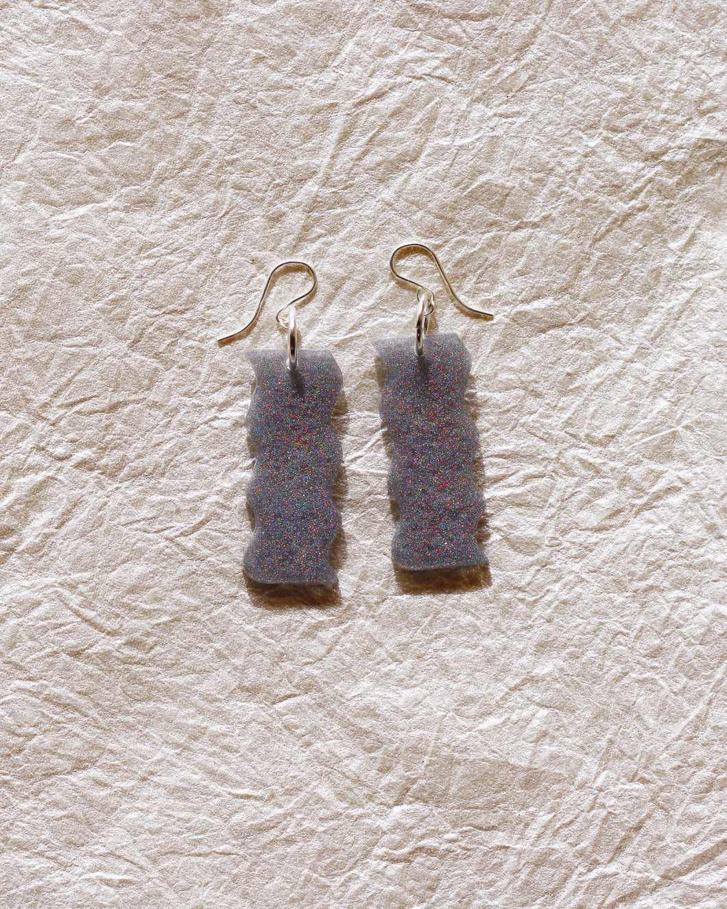 Holographic Silver Nina Earrings - OOAK