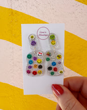 Load image into Gallery viewer, Rainbow Smiley  Lacey Earrings
