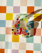 Load image into Gallery viewer, Rainbow Smiley  Lacey Earrings
