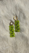 Load and play video in Gallery viewer, Chartreuse Glow Bat Nina Earrings
