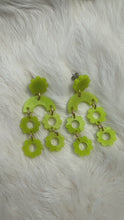 Load and play video in Gallery viewer, Chartreuse Glow Cher Earrings
