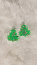 Load and play video in Gallery viewer, Glow-In-The-Dark Green Christmas Tree Earrings - 2OAK
