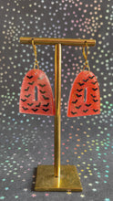 Load and play video in Gallery viewer, Orange Glow Bats Emily Earrings
