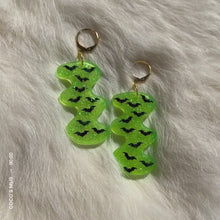 Load and play video in Gallery viewer, Lime Glow Bats Parker Earrings
