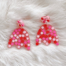 Load image into Gallery viewer, Pink Polka Dot Reese Earrings
