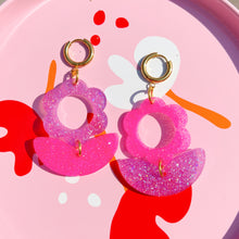 Load image into Gallery viewer, Hot Pink &amp; Candy Floss Julie Earrings

