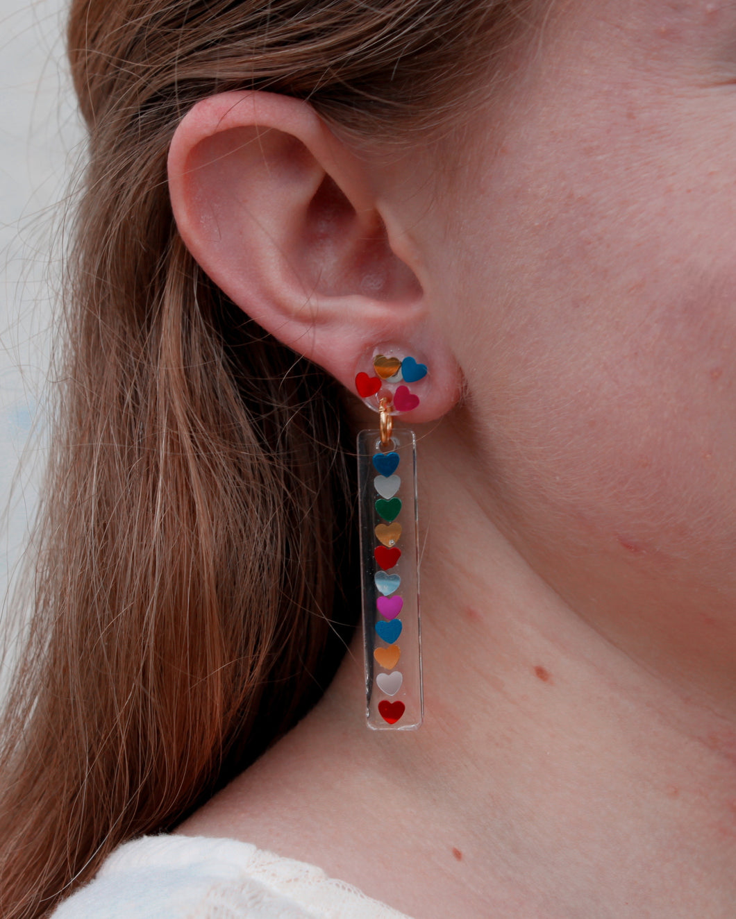 Rainbow Heart Sarah Earrings