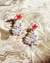 Load image into Gallery viewer, White Christmas Tree Earrings
