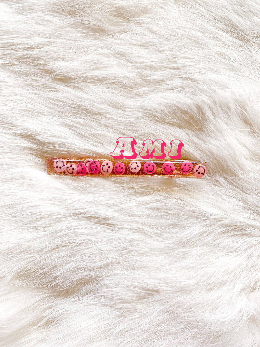 Pink Smiley Faces Hair Clips