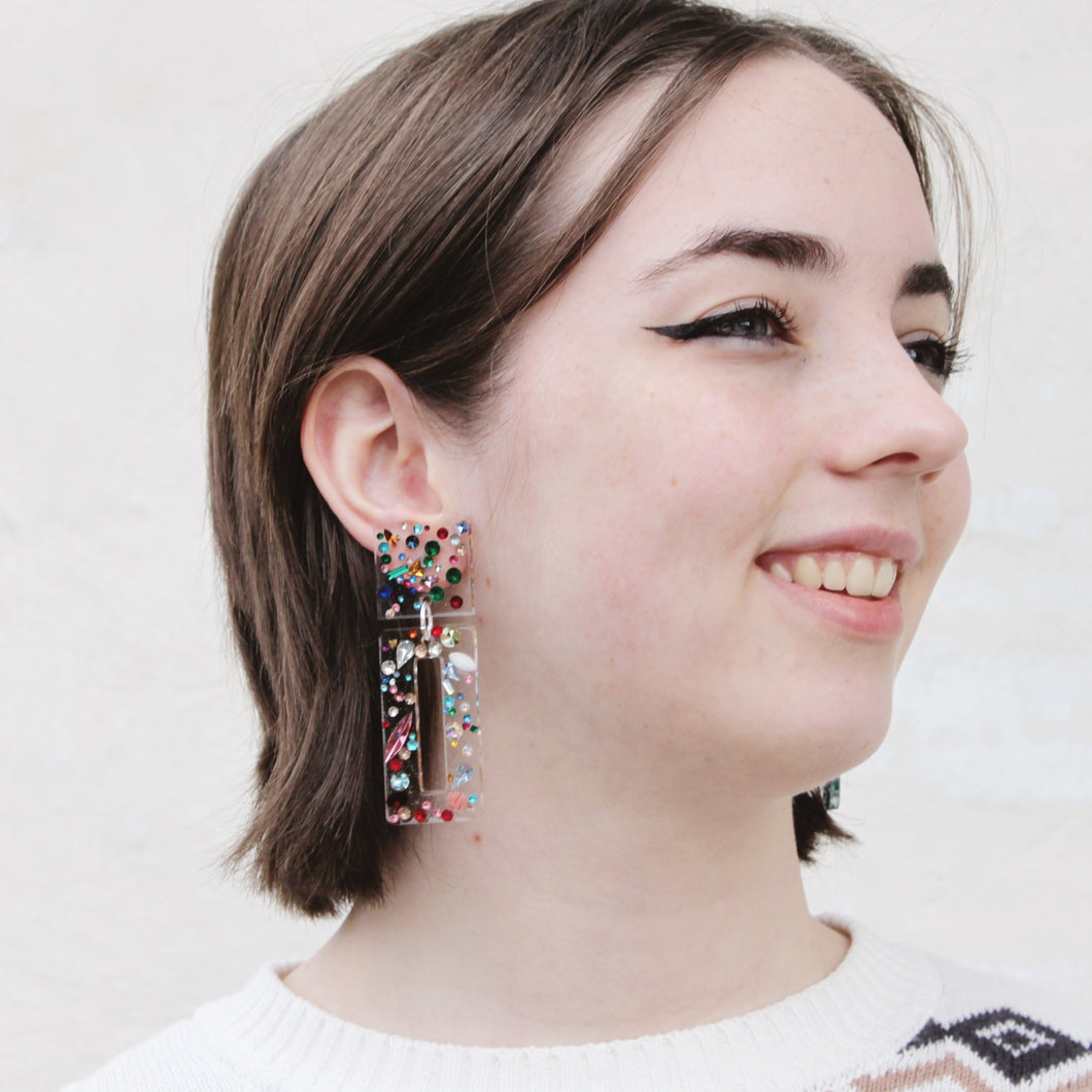 Vintage Rhinestone Angela Earrings