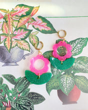 Load image into Gallery viewer, Hot Pink &amp; Kelly Green Julie Earrings
