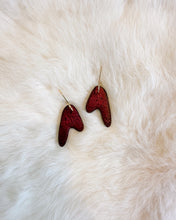 Load image into Gallery viewer, Burgundy Boomerang Earrings - 2OAK
