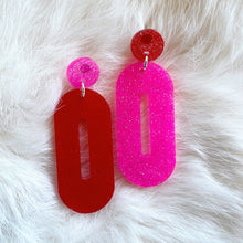 Load image into Gallery viewer, Candy Apple Red &amp; Hot Pink Zooey Earrings
