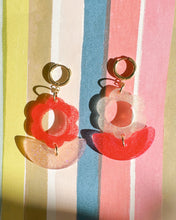 Load image into Gallery viewer, Candy Apple Red &amp; Peach UV Julie Earrings
