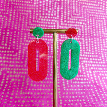 Load image into Gallery viewer, Red &amp; Green Zooey Earrings
