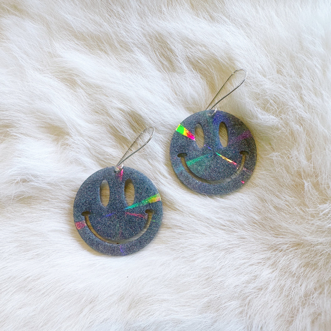 Holographic Silver Phyllis Earrings - 1 OF A KIND